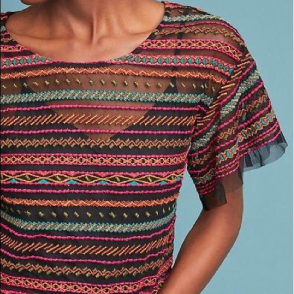 Anthropologie Maeve Naples Mesh Blouse &⁉️🎁!
